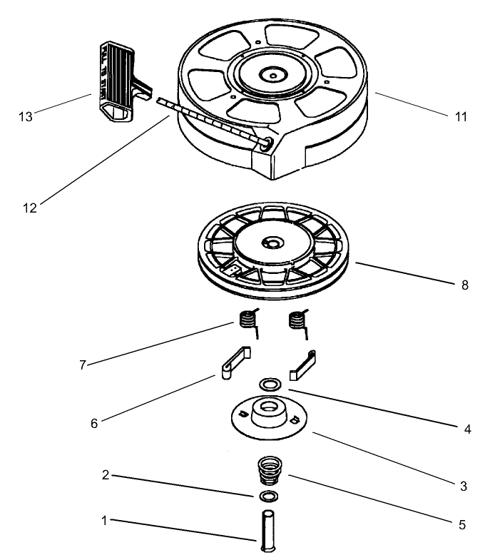 Recoil Starter Assembly No. 590702 (Optional) Tecumseh Lv195EA-362003B
