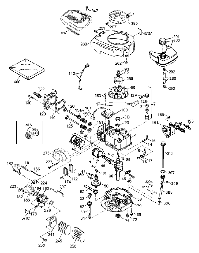 Engine Assembly Tecumseh Lv195ea-362003b