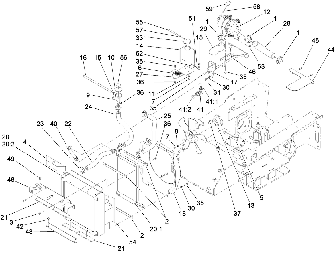 Radiator and Air Cleaner Assembly