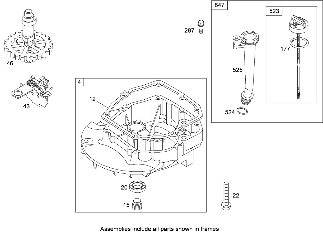 Crankcase Cover/Sump Assembly Briggs and Stratton 124T02-0203-B1