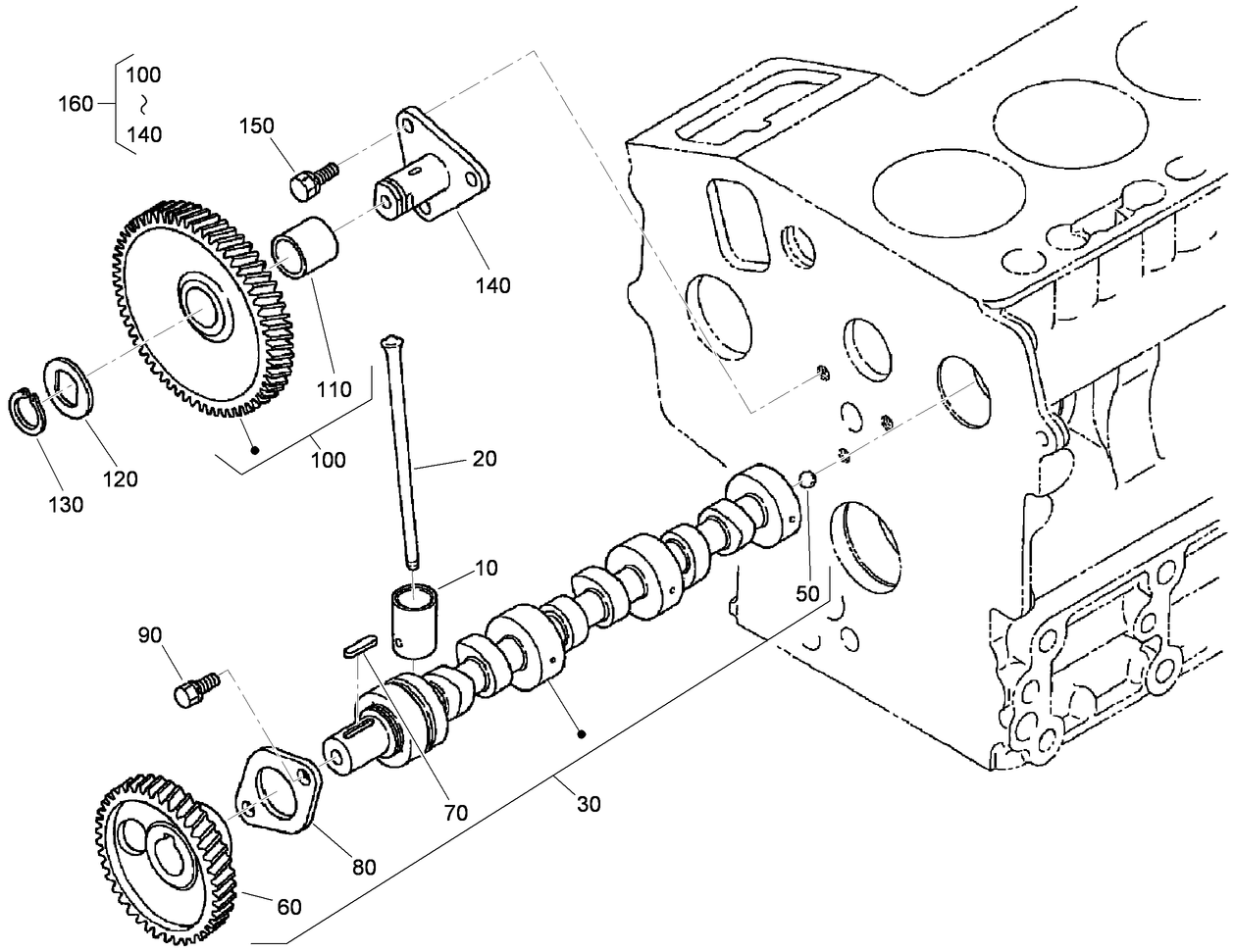 Cam Shaft and Idle Gear Shaft Assembly