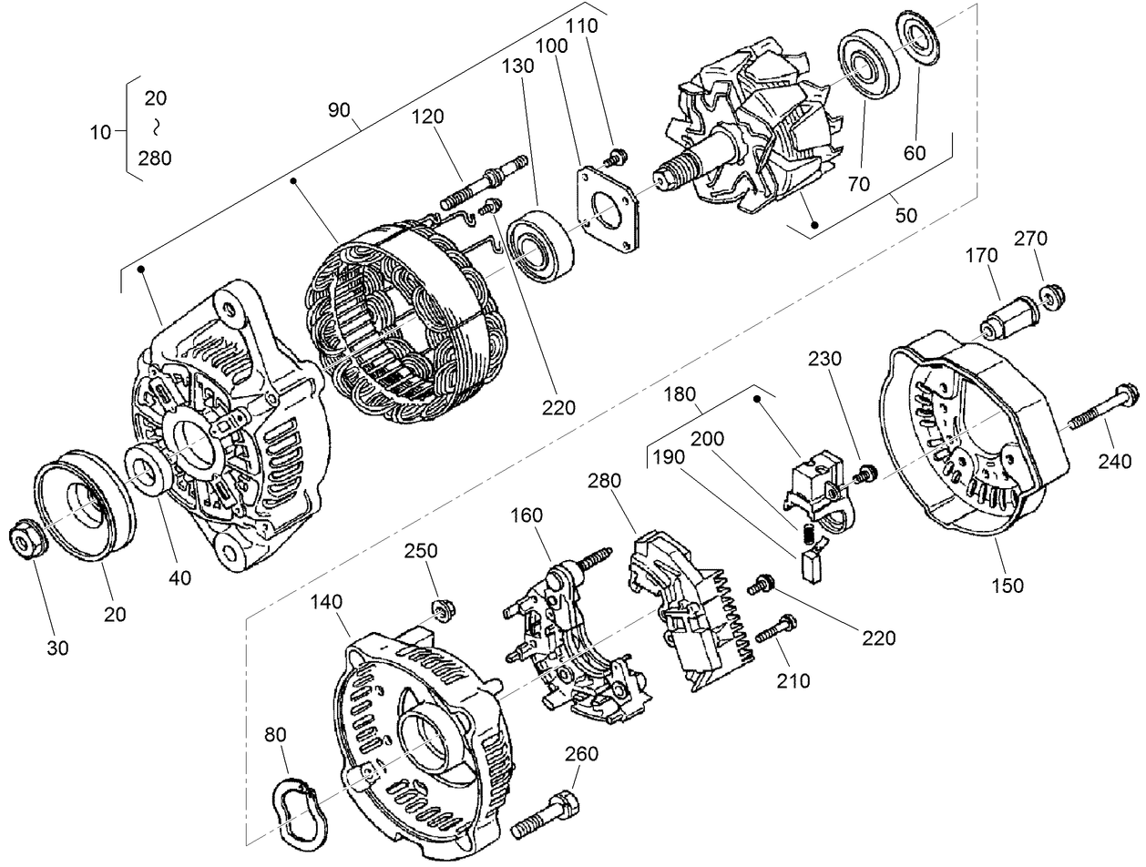 Alternator Components Assembly