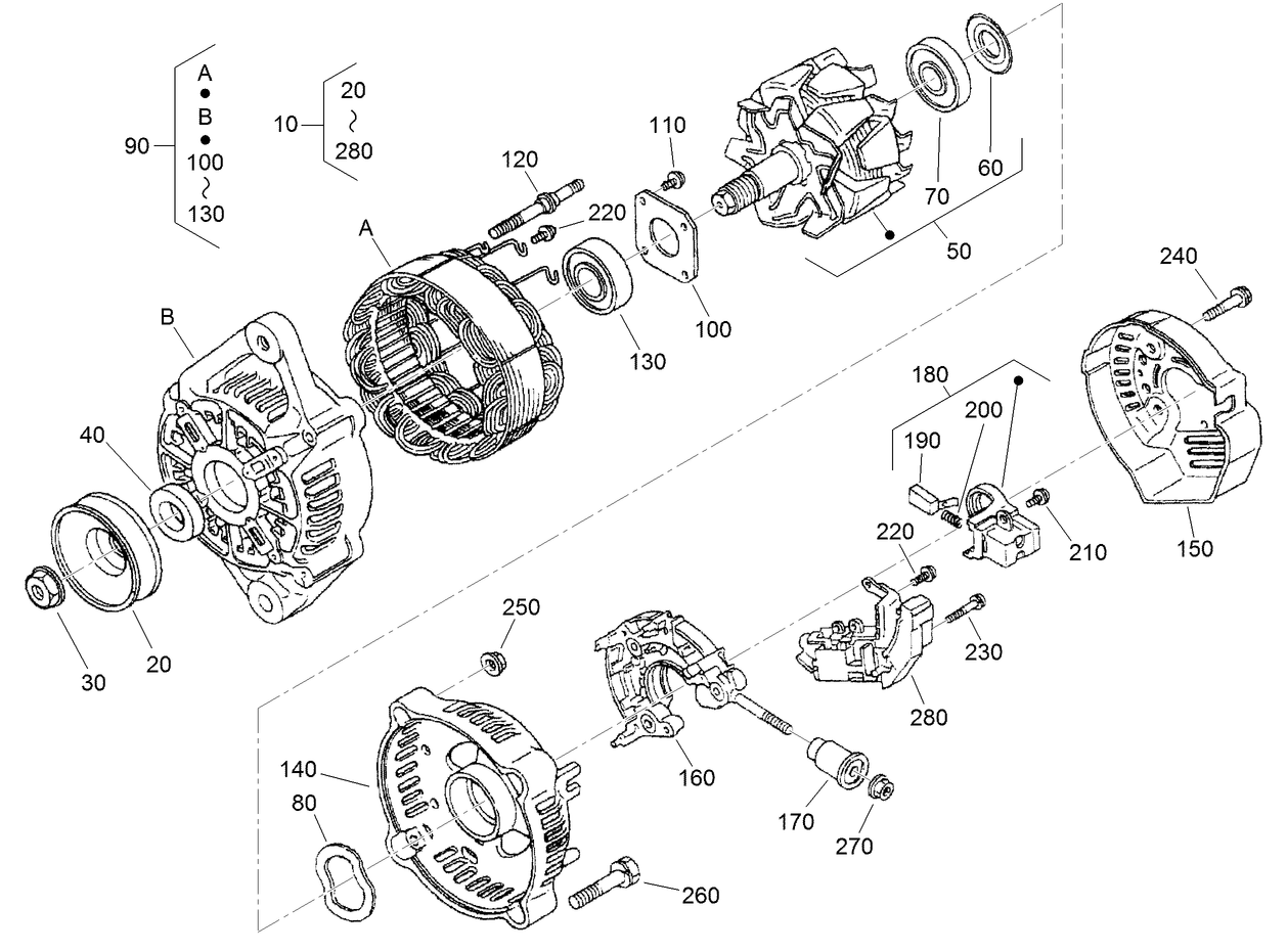 Alternator Components Assembly
