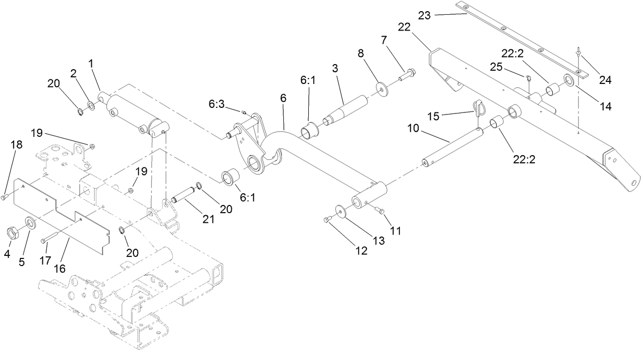 Rear Lift Arm and Carrier Frame Assembly