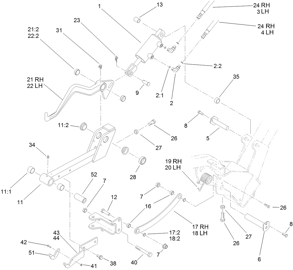 Left Hand and Right Hand Lift Arm Assembly