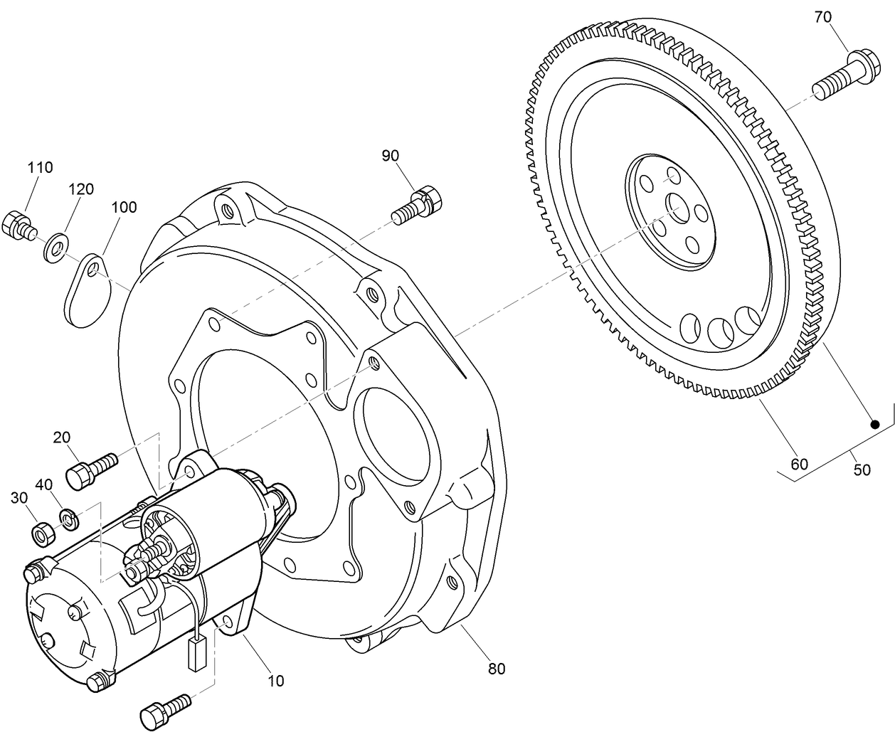 Starter and Flywheel Assembly