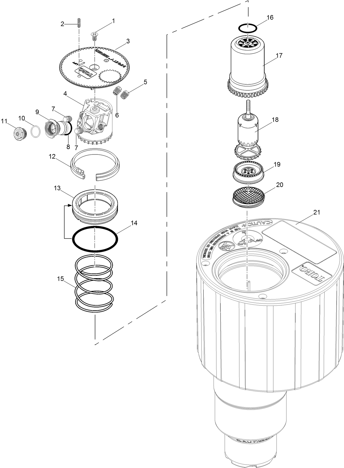 INF54 Series Golf Sprinkler w/ Dual Trajectory