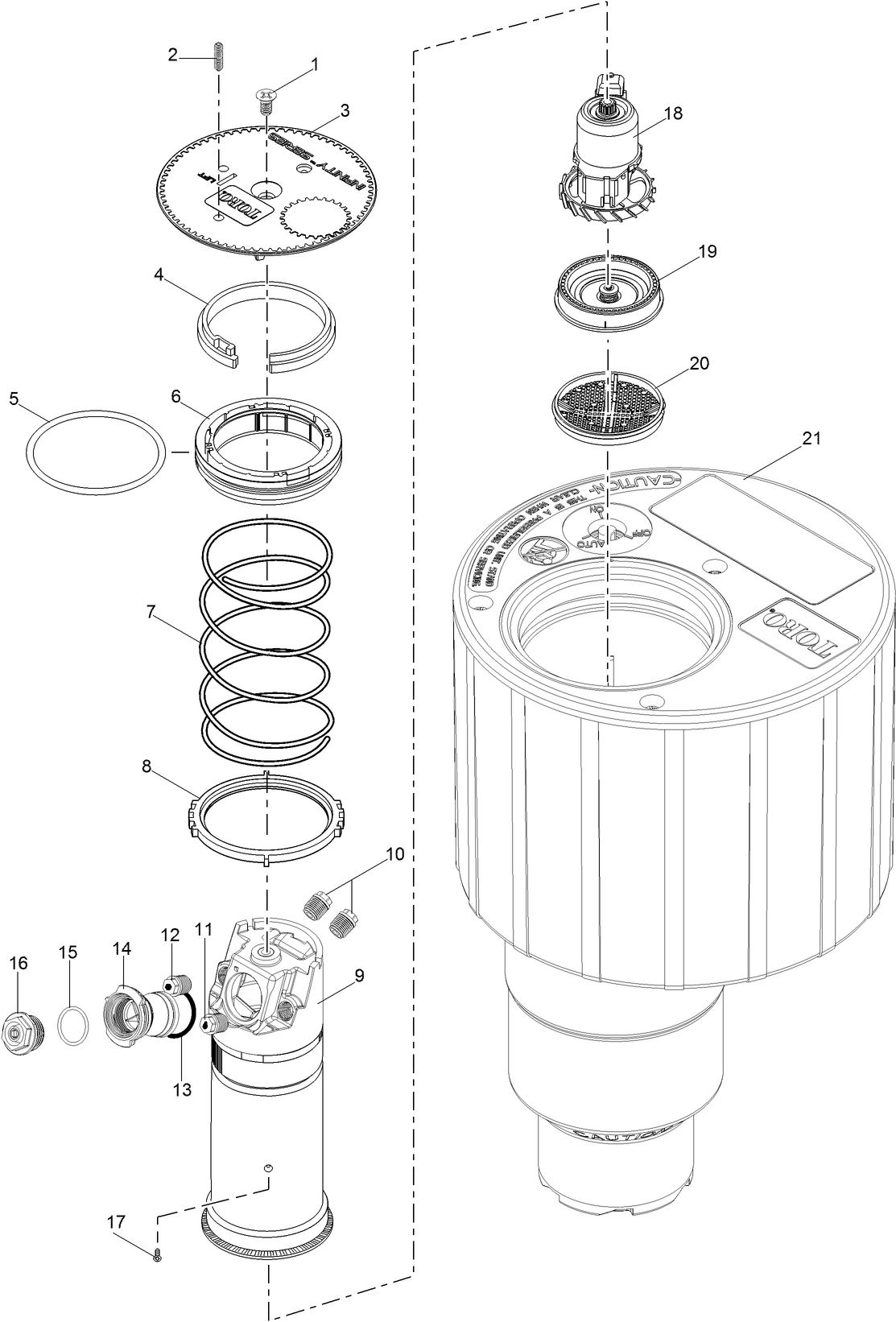 INF55 Series Golf Sprinkler w/ Dual Trajectory
