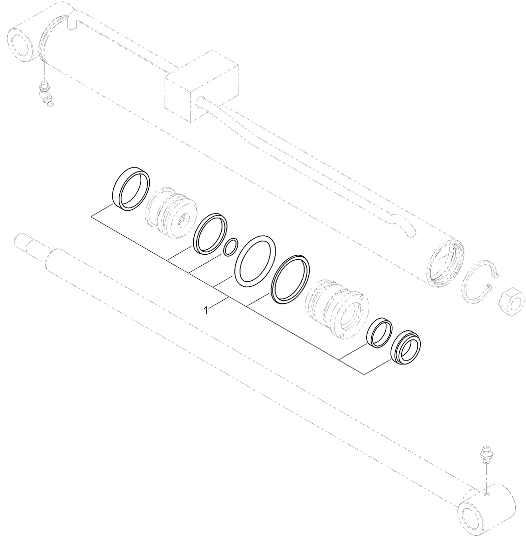 Right Hand Hydraulic Lift Cylinder Assembly No. 117-1832