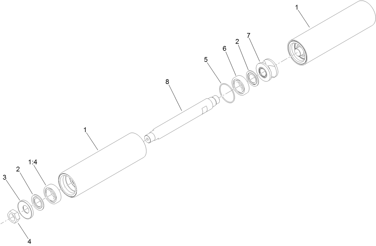 Complete Long Steering Roller Assembly No. 127-7958