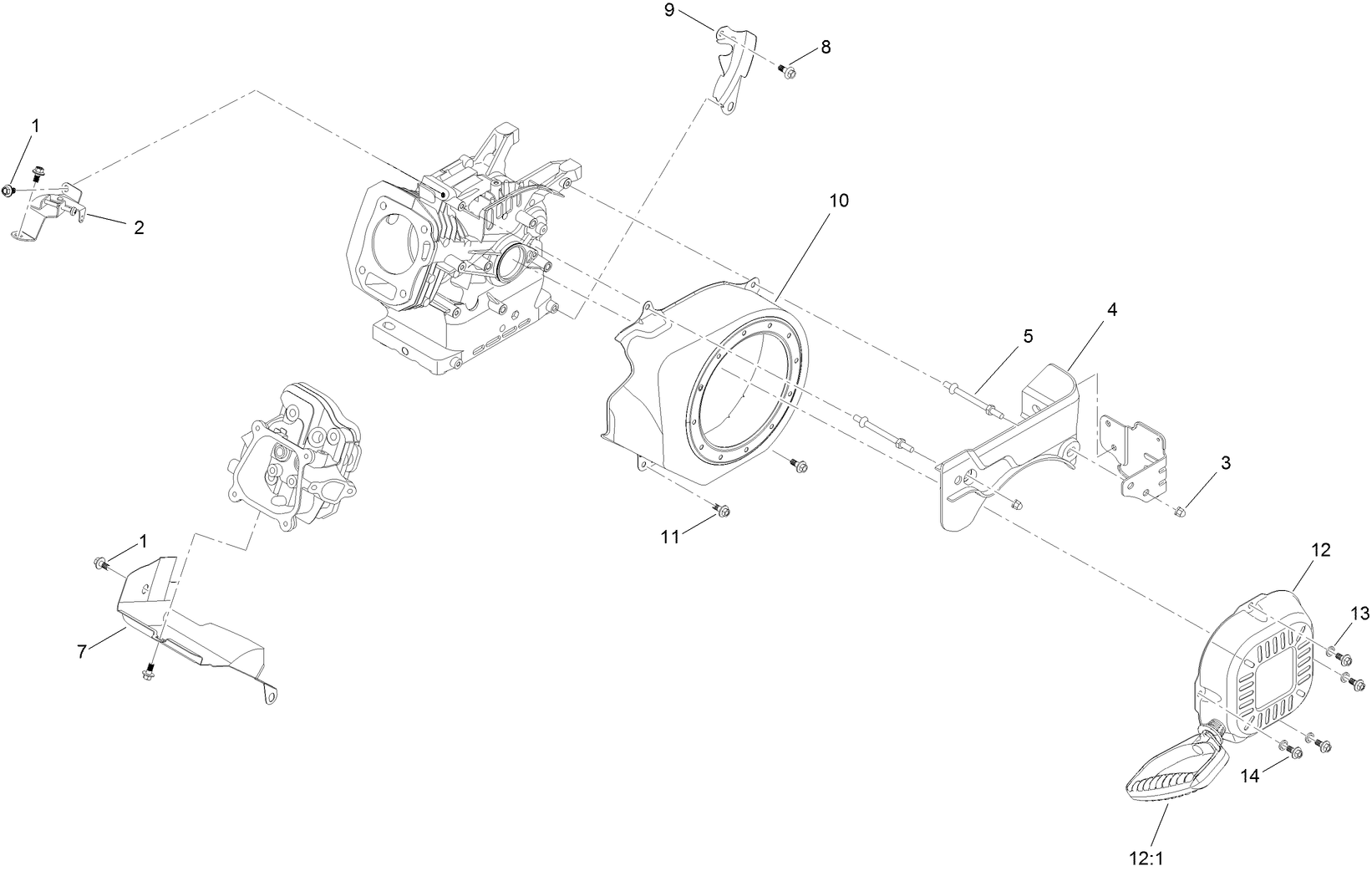 Blower Housing and Shrouds Assembly