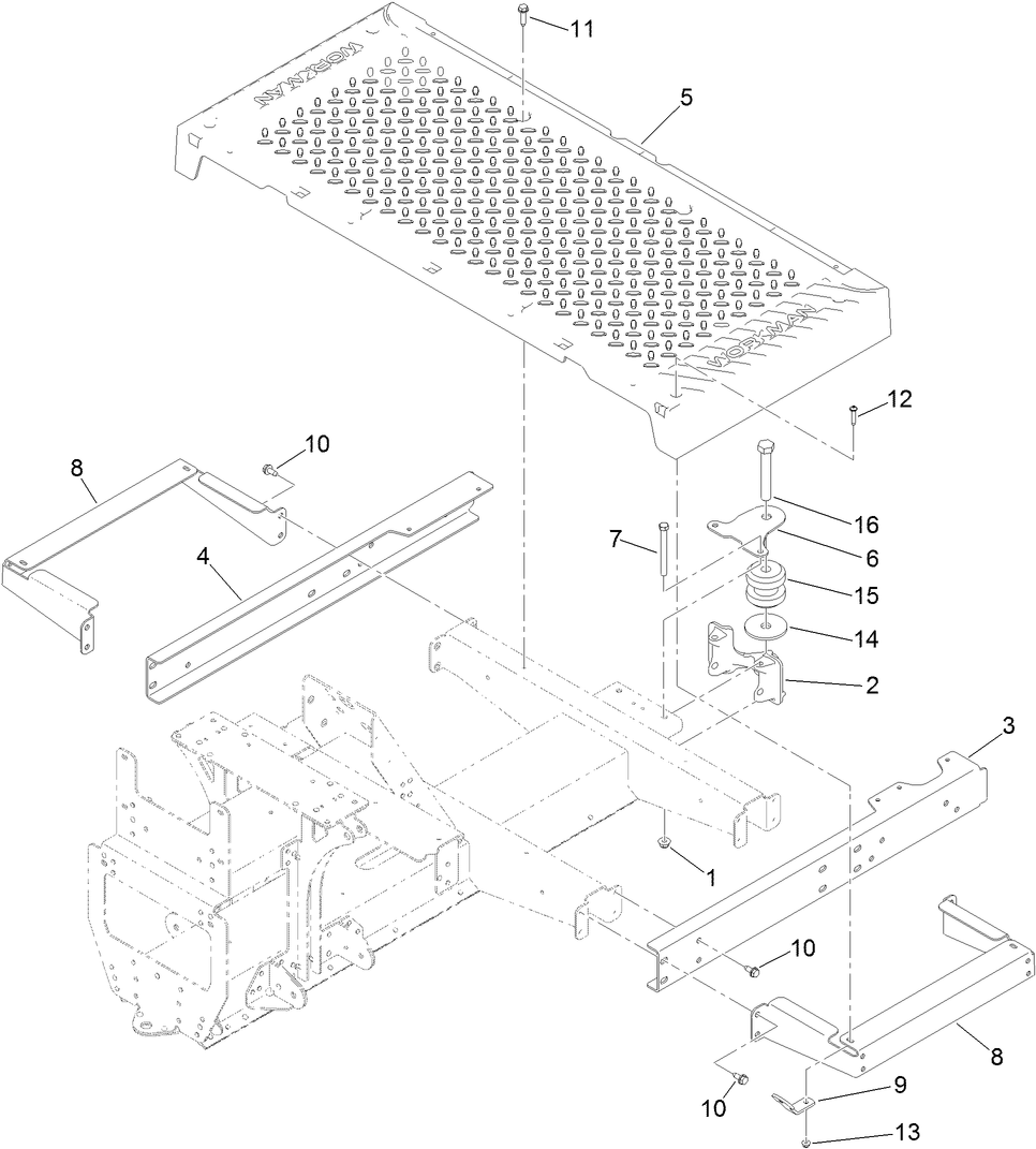 Floor Plate and Rear Suspension Mount Assembly