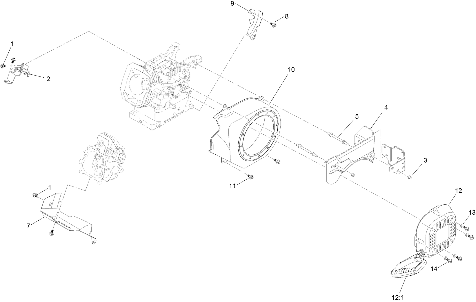 Blower Housing and Shrouds Assembly