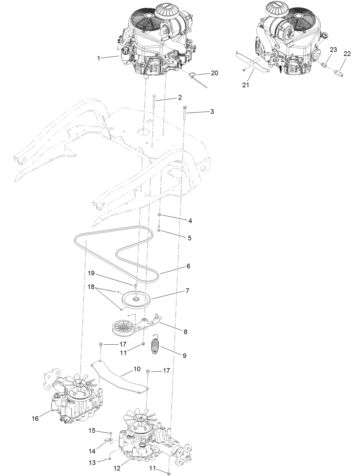 Engine and Transmission Assembly