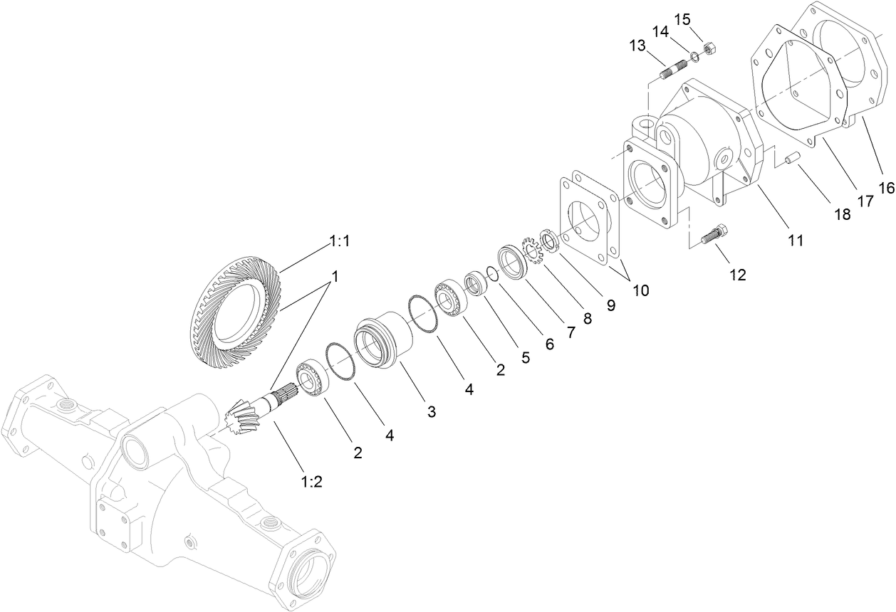 Bevel Pinion Shaft Assembly Rear Axle Assembly No. 110-4750