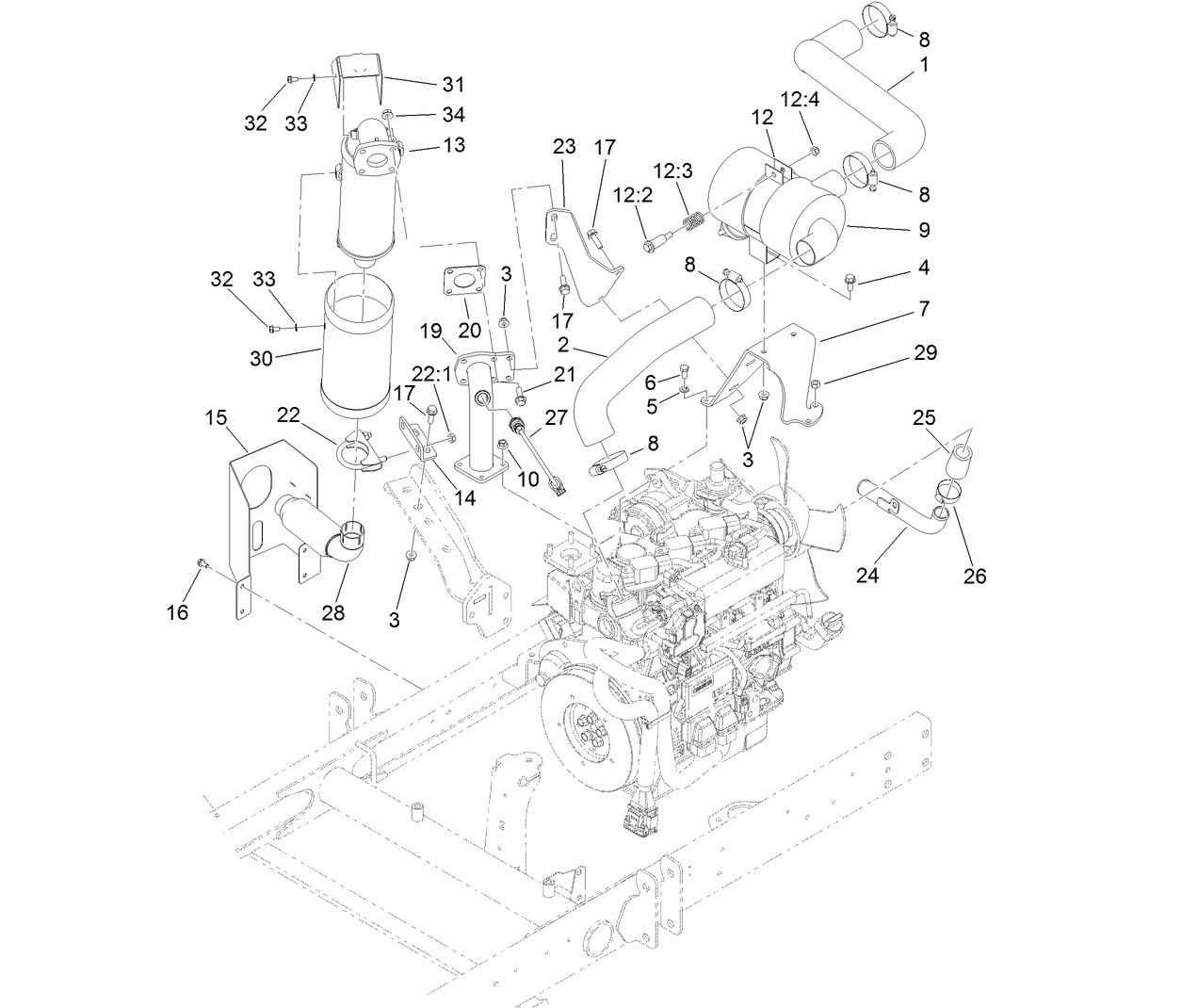 Air Cleaner and Exhaust Assembly