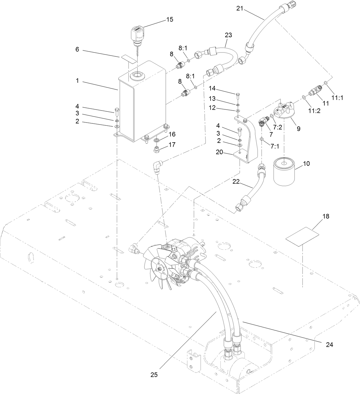 Oil Tank and Hose Assembly