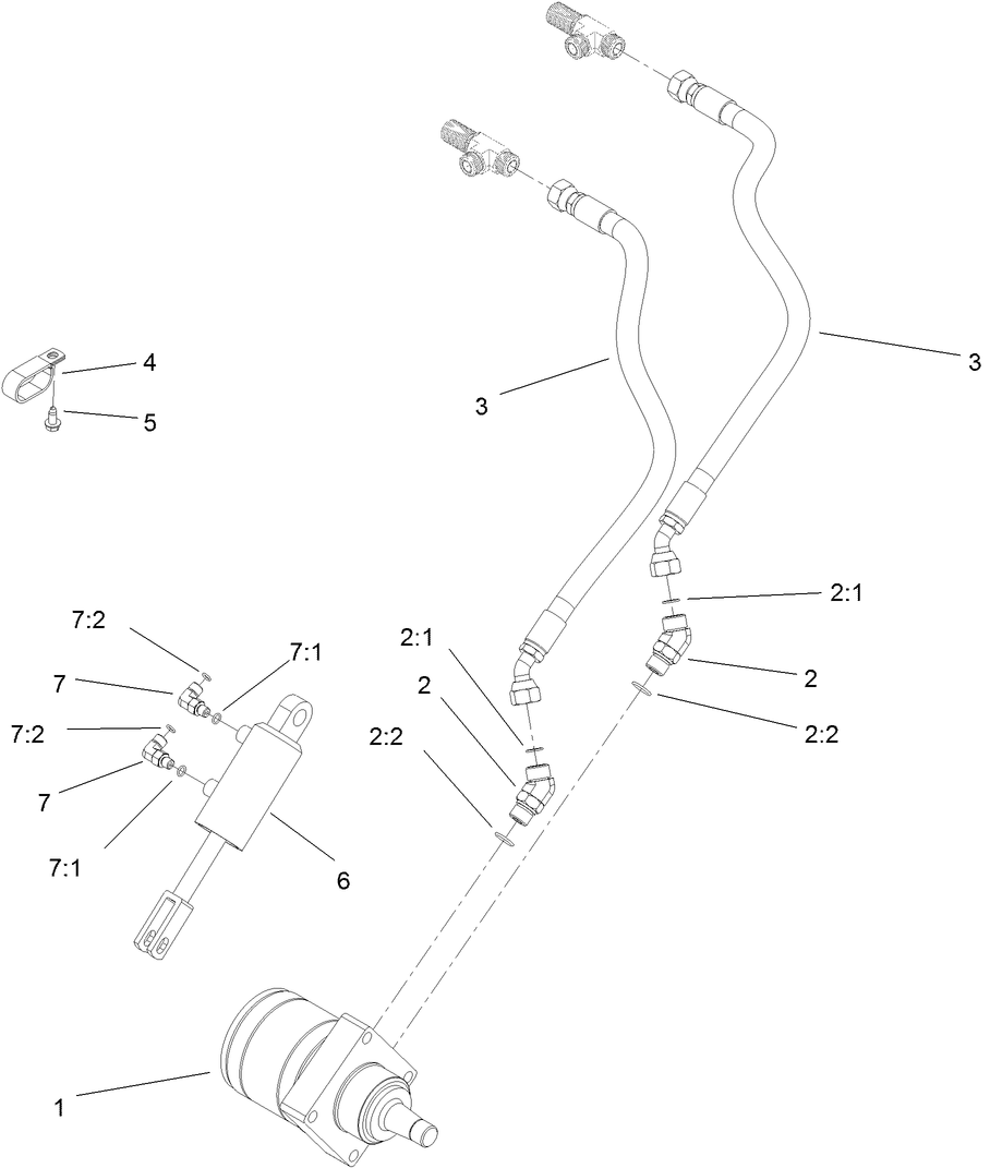 Left Hand Wheel Motor and Lift Cylinder Assembly