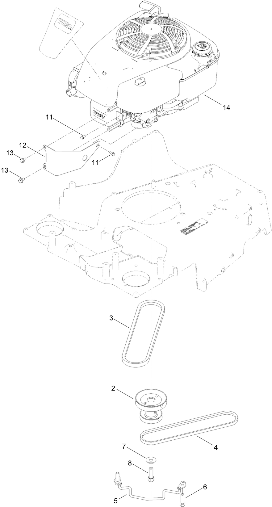 Engine and Pulley Assembly