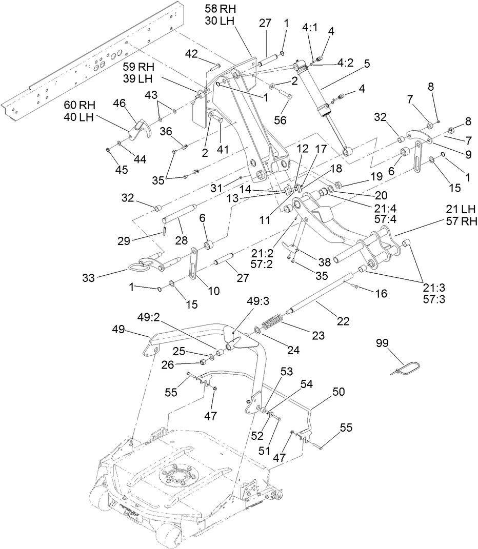 No. 6 and 7 Lift Arm and Deck Assembly