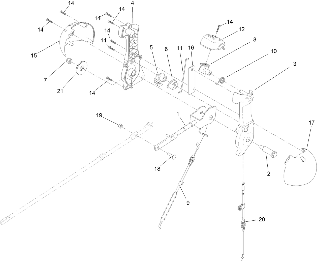 Lever Chute Control Assembly