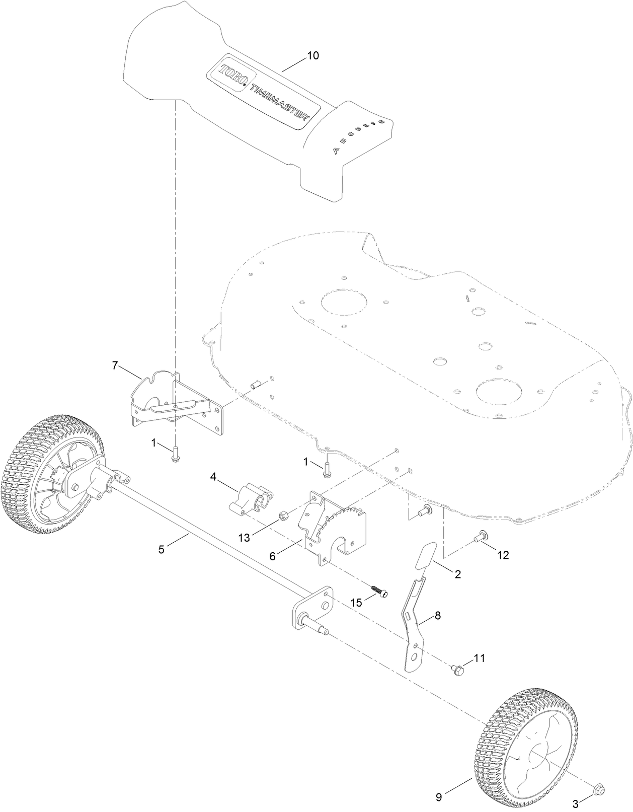 Front Wheel and Height-of-Cut Assembly