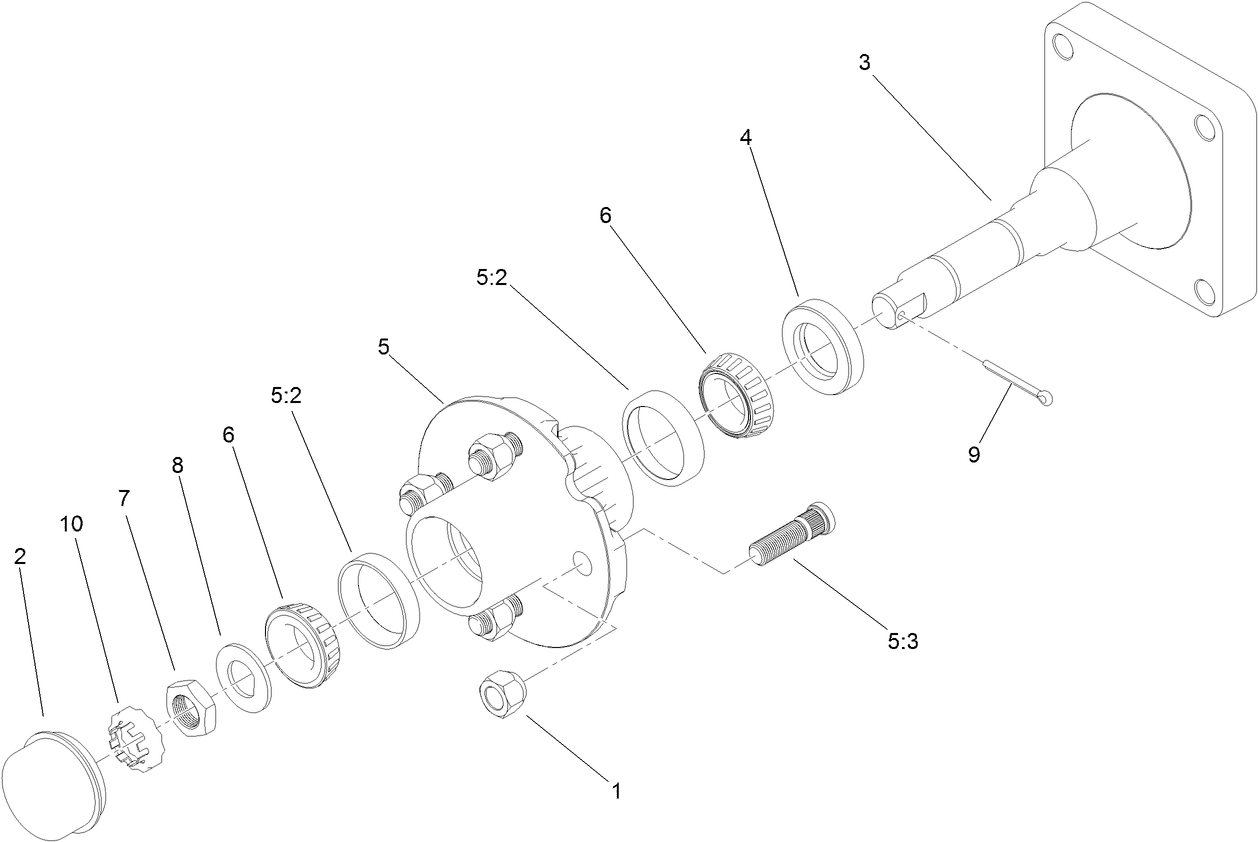 Wheel Spindle Assembly No. 119-4490