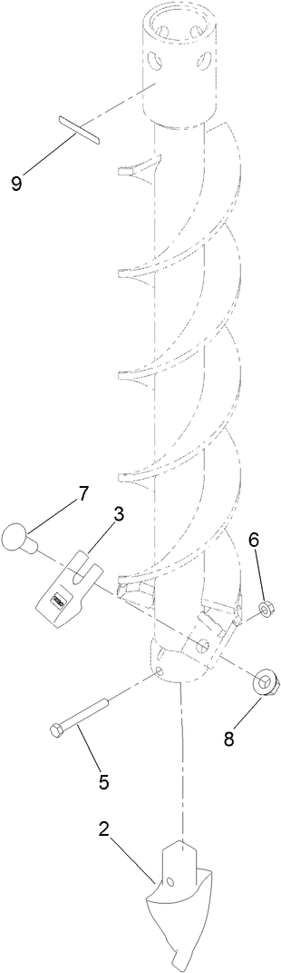6-Inch Full-Flight Auger Bit Assembly