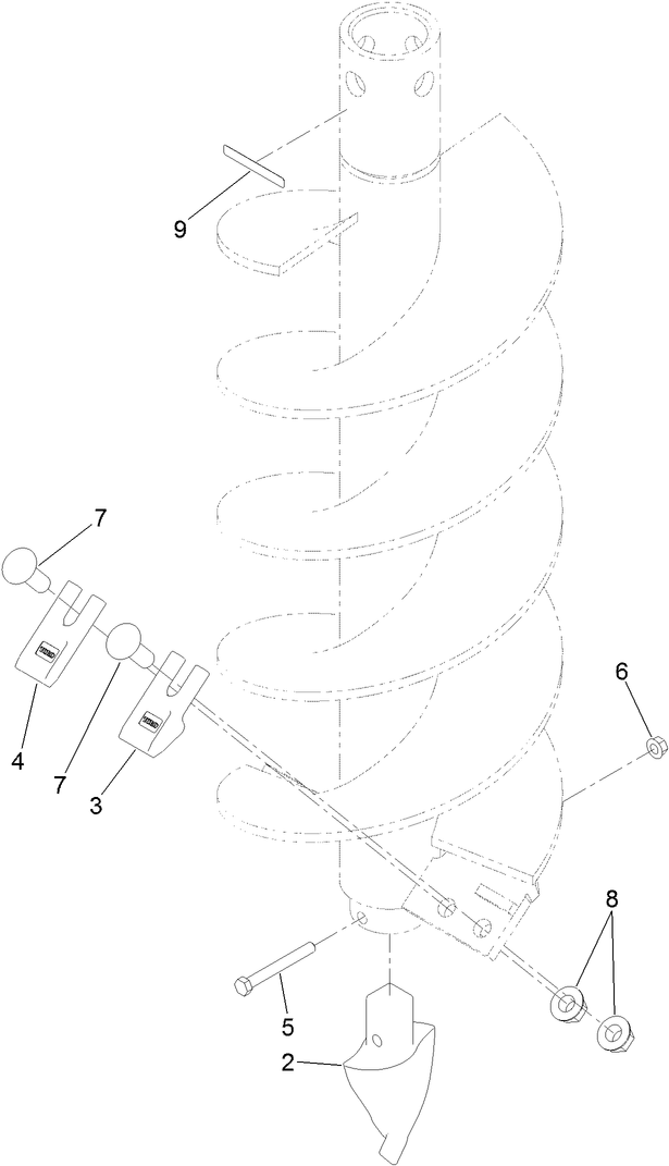 12-Inch Full-Flight Auger Bit Assembly