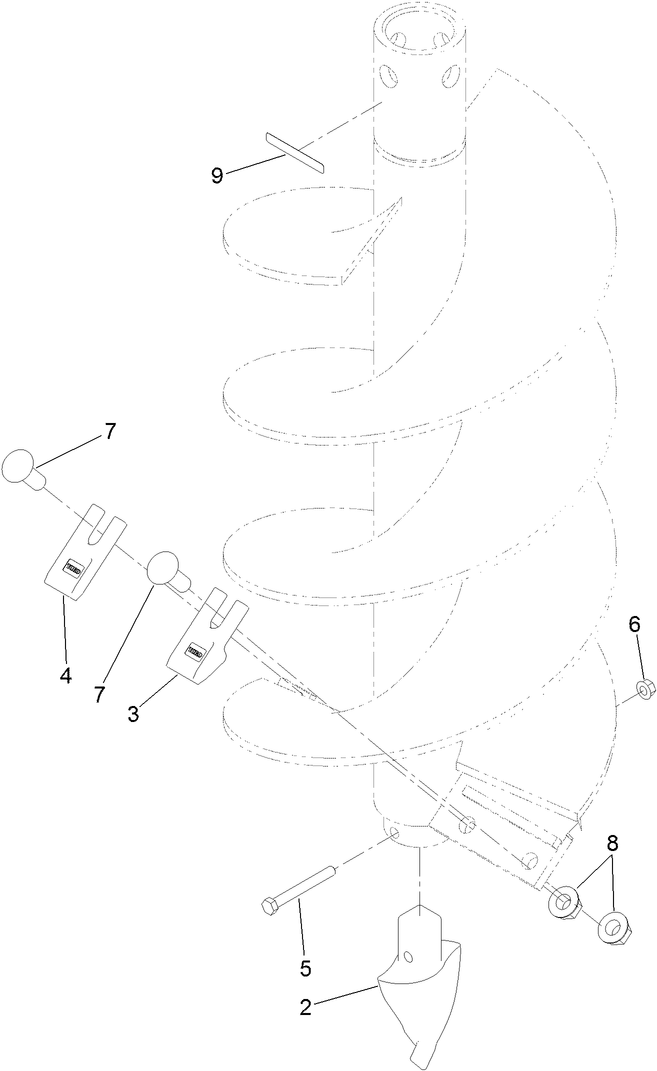 15-Inch Full-Flight Auger Bit Assembly