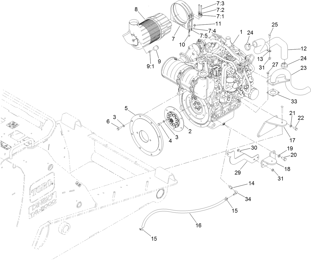 Engine and Air Cleaner Assembly