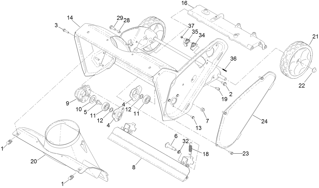 Chute and Wheel Assembly