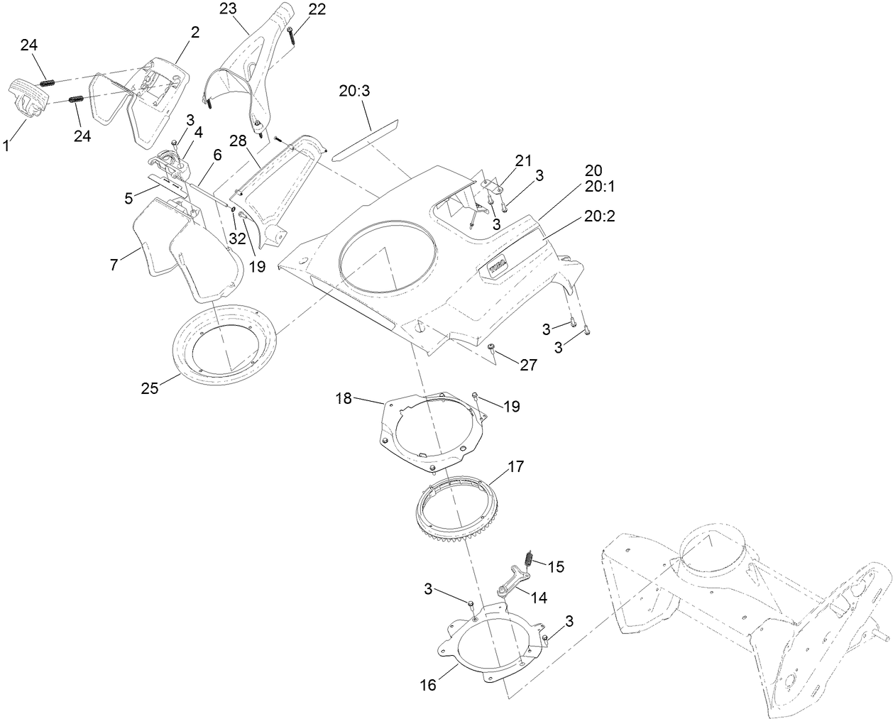 Shroud and Chute Assembly
