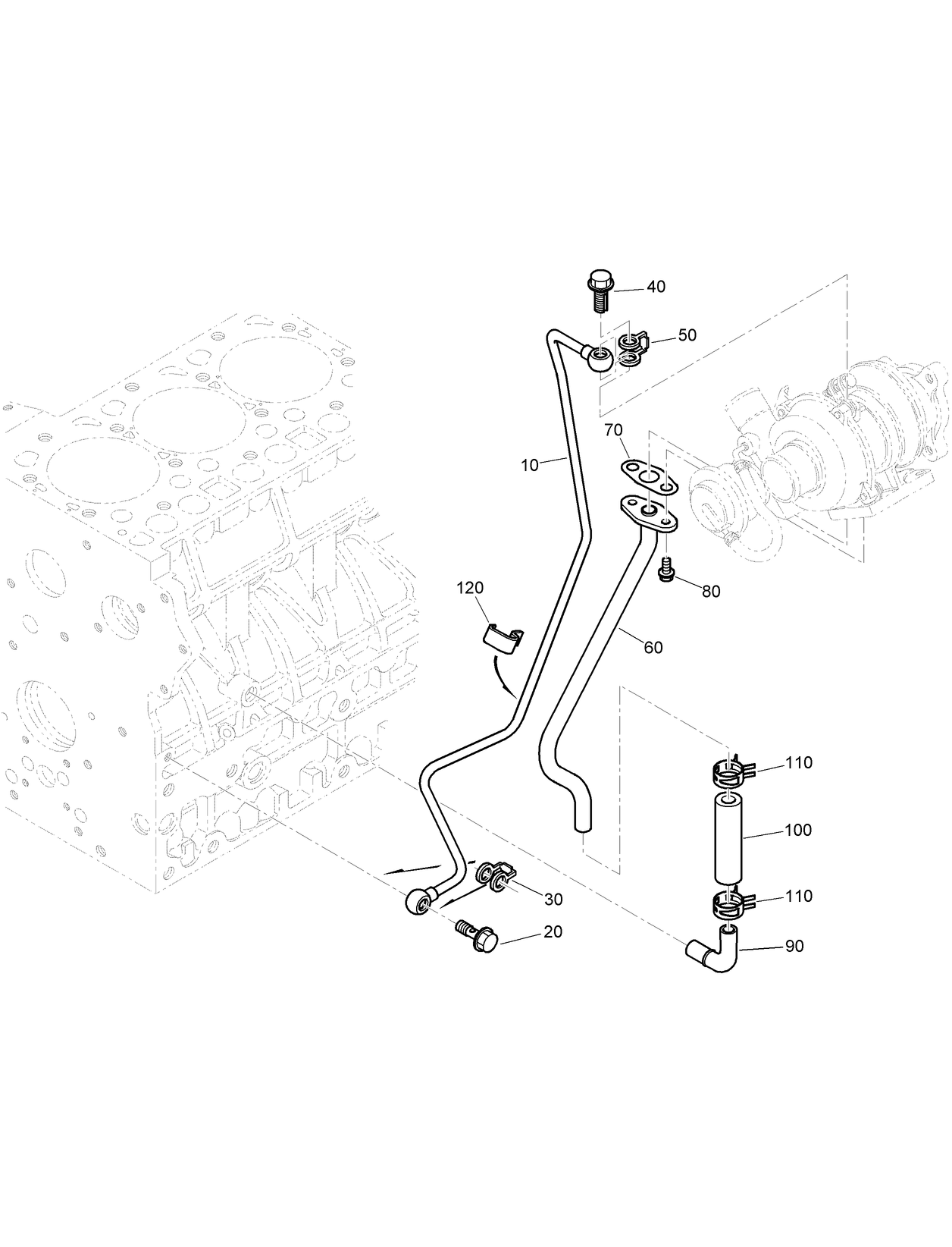 Oil Pipe (Turbo Charger) Assembly