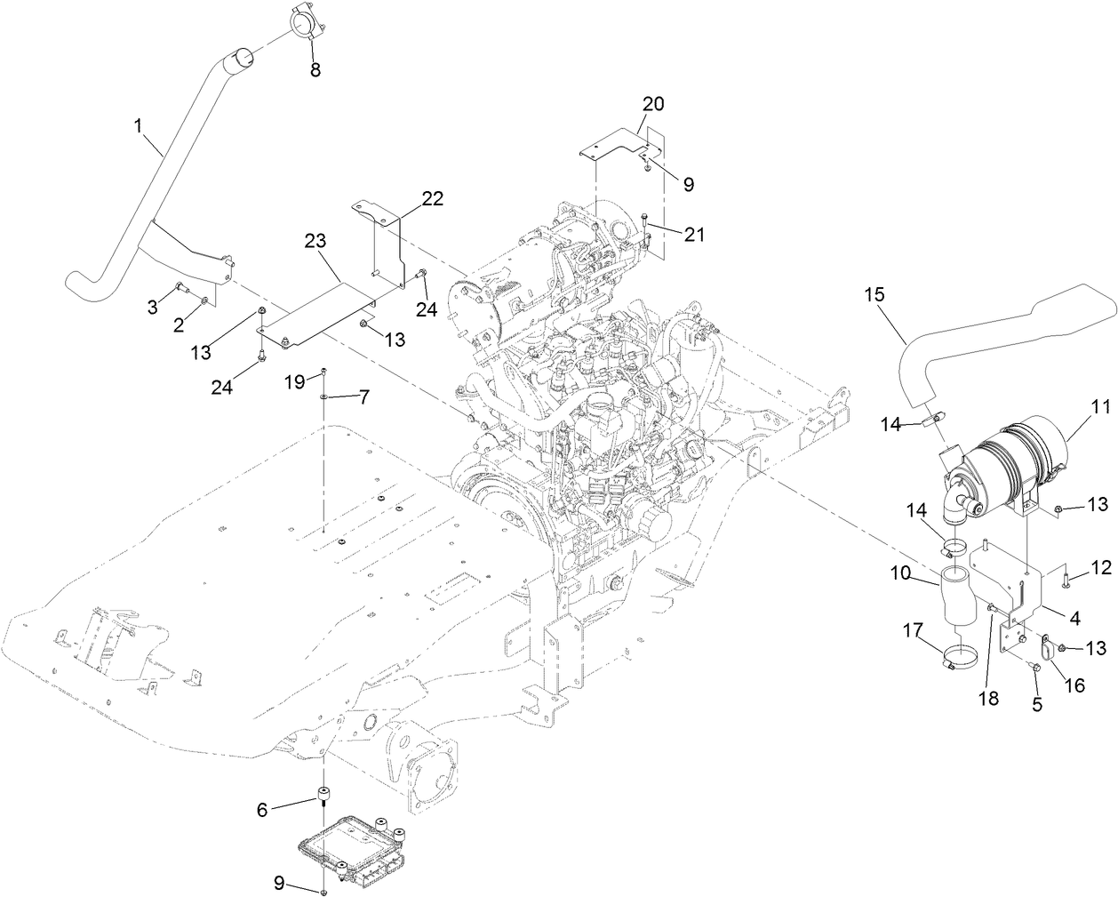 Air Cleaner and Exhaust Assembly