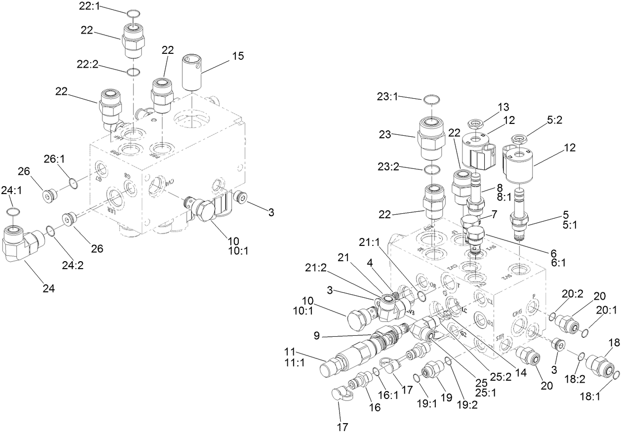 Steer/Lift Manifold Assembly No. 138-4489