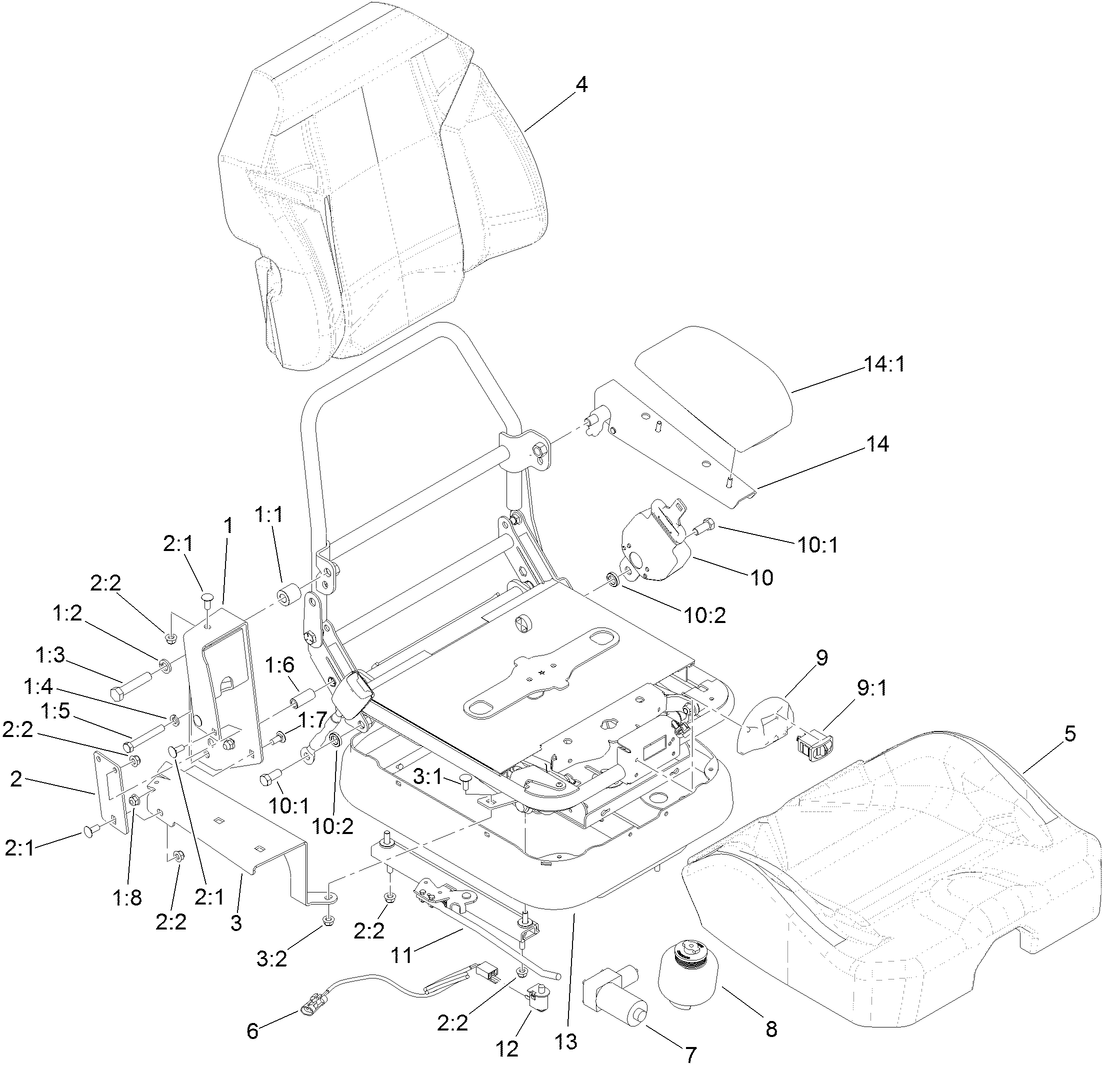 Air Ride Suspension Seat Assembly No. 138-4535