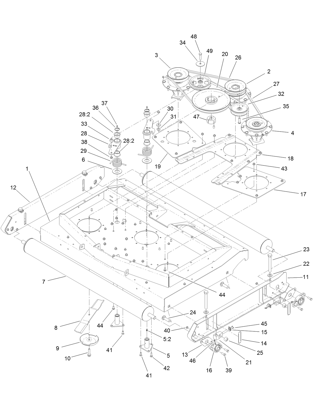 Blade, Pulley and Spindle Assembly