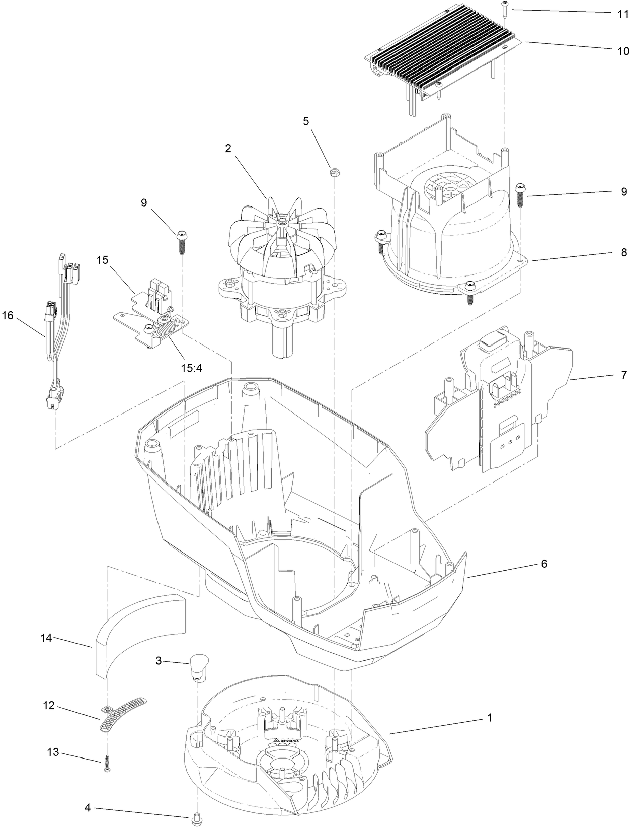 Motor and Lower Shroud Assembly
