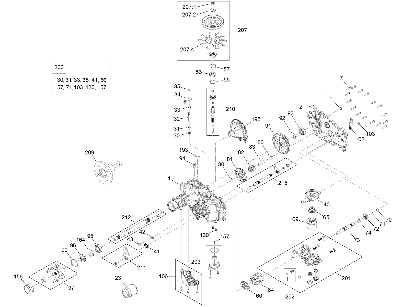 LH Hydro Transmission Assembly No. 140-8311