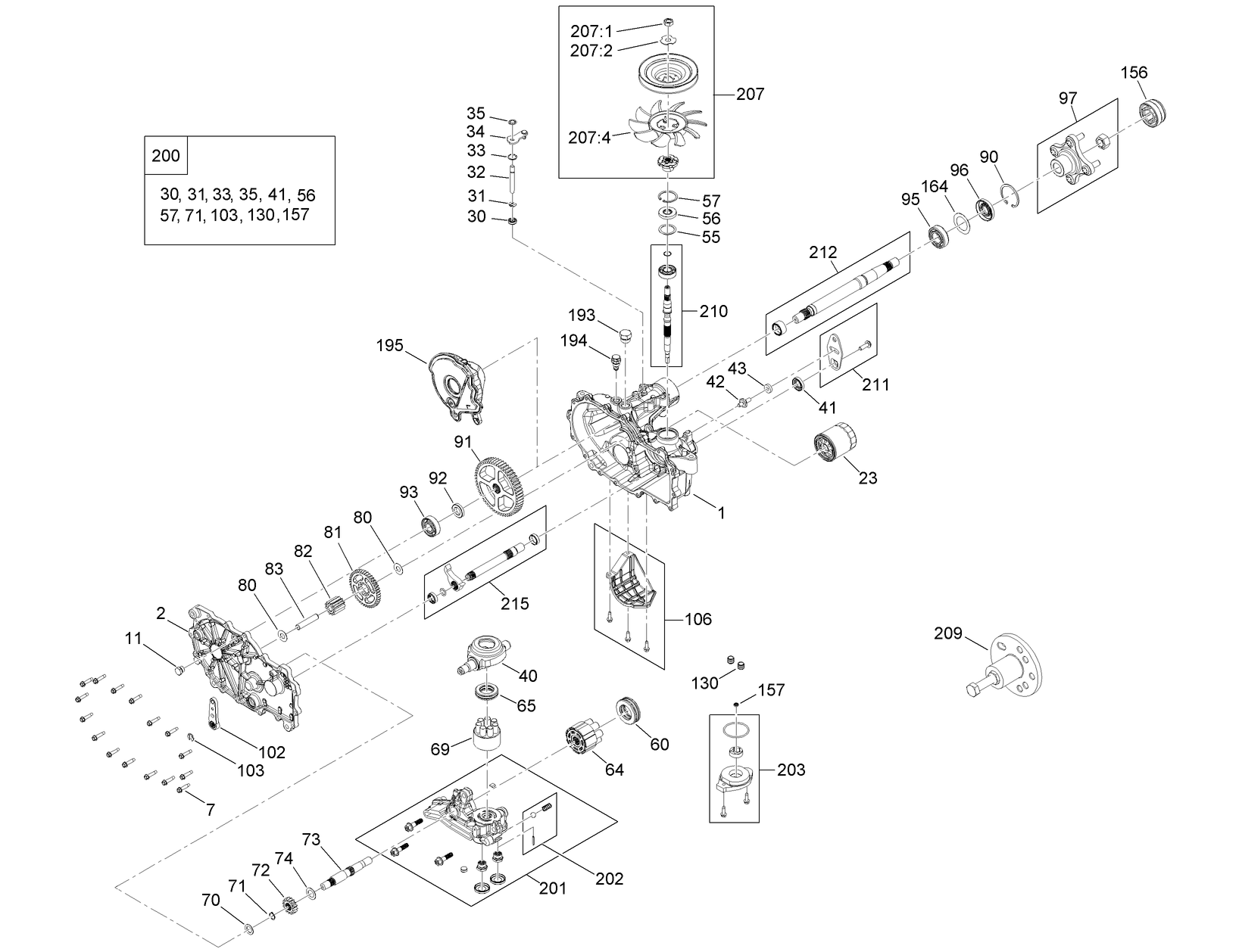 RH Hydro Transmission Assembly No. 140-8310