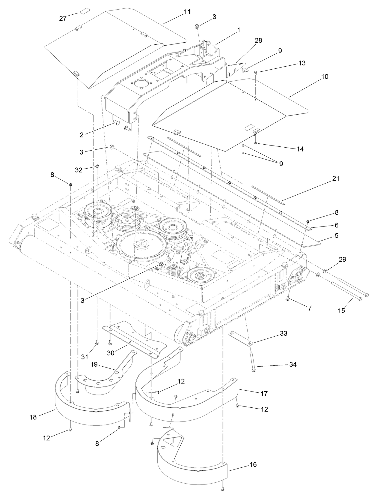 Deck Mount and Deck Cover Assembly