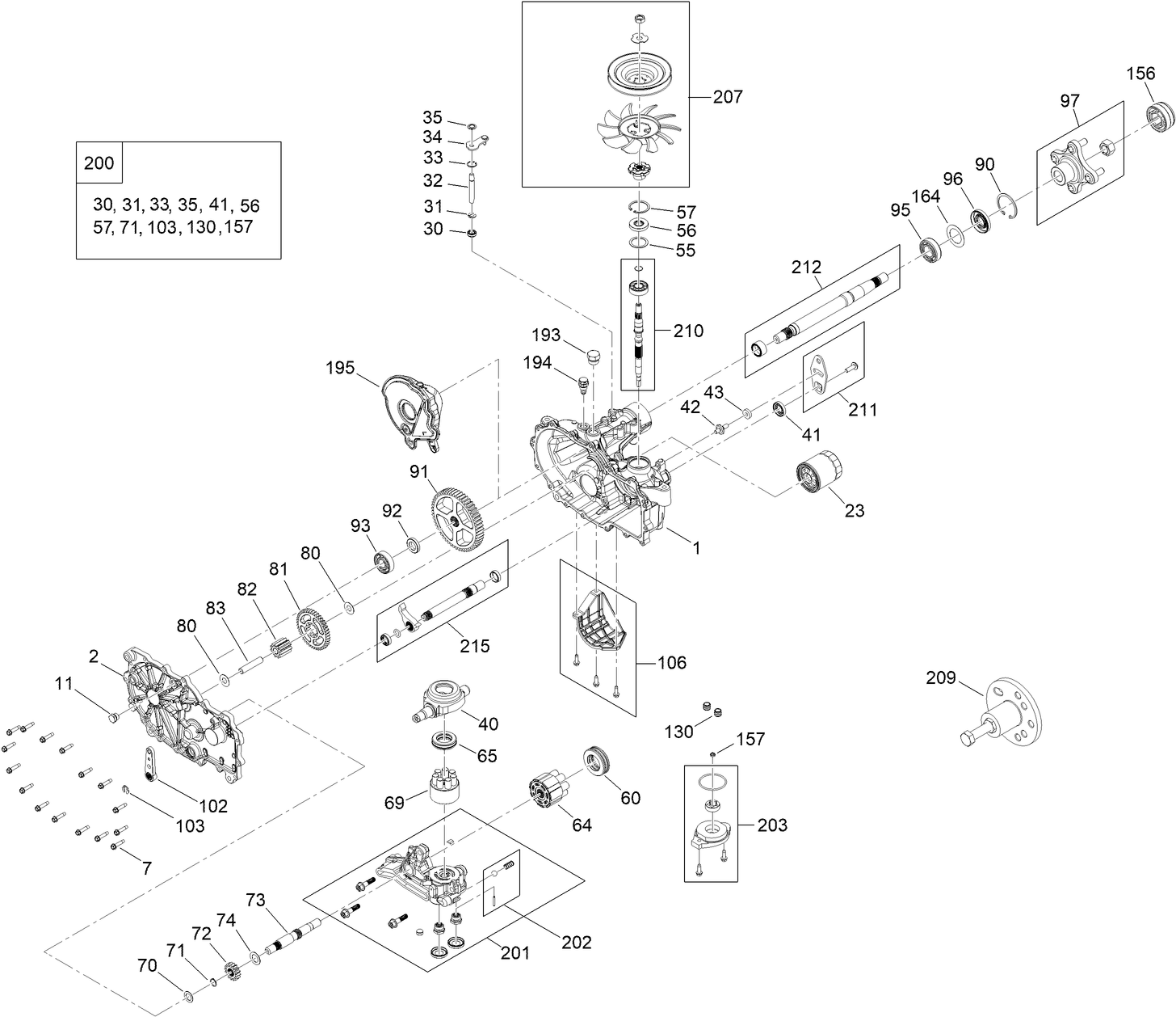 LH Hydro Transmission Assembly No. 147-2860