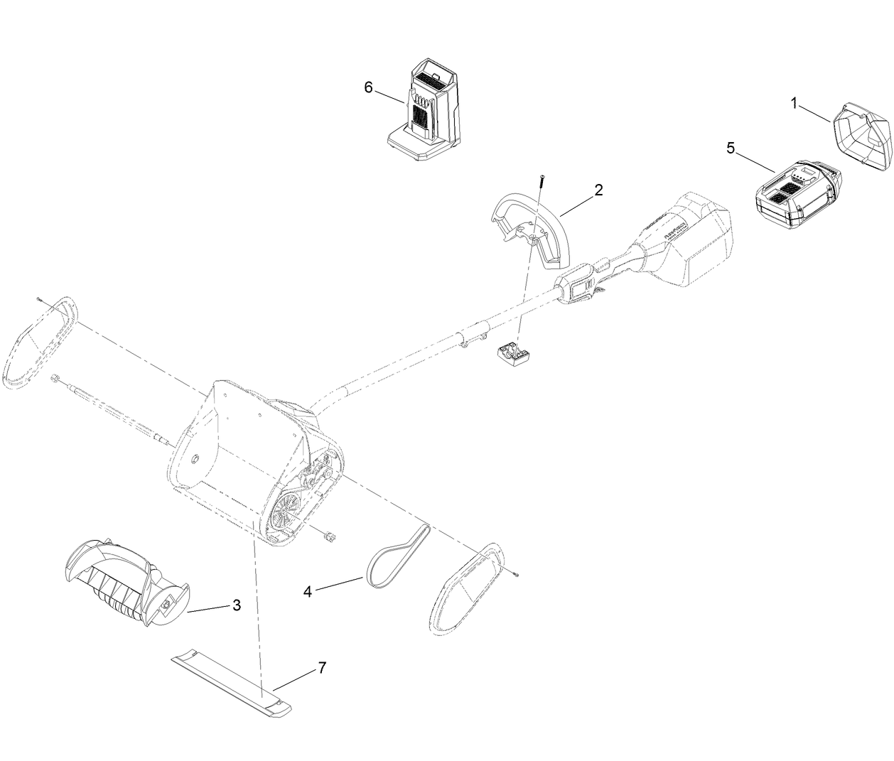 60V Cordless Power Shovel Assembly