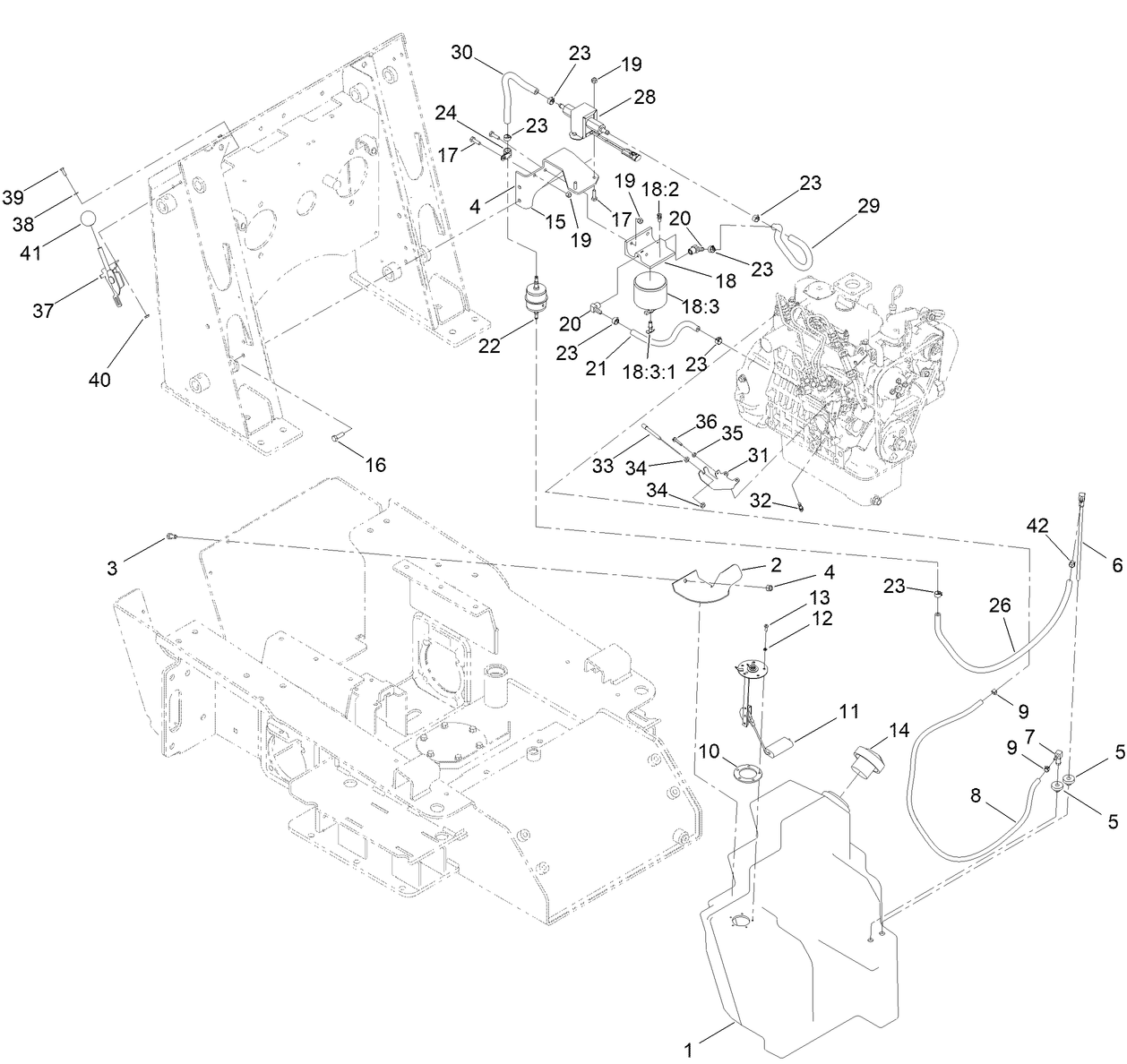 Fuel Tank, Fuel Pump and Filter Assembly
