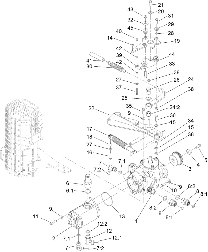 Hydrostat and Gear Pump Drive Assembly