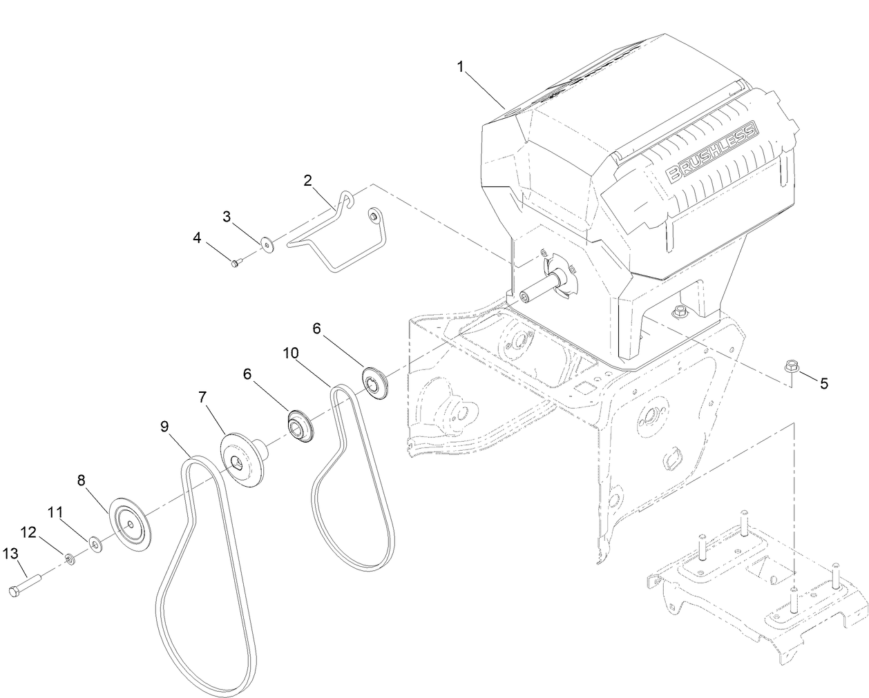Powerhead, Pulley and Belt Assembly