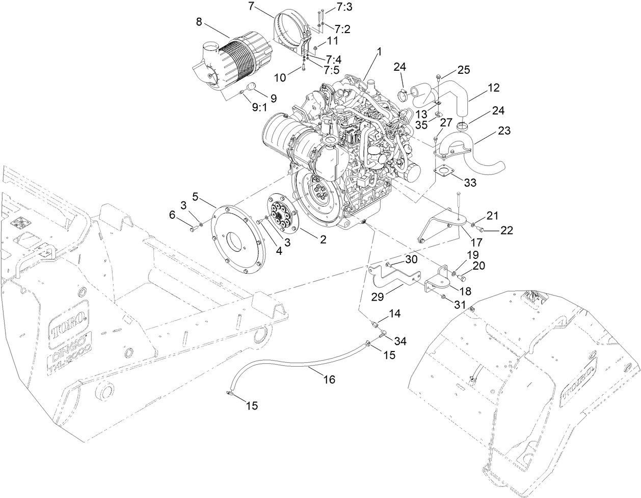 Engine and Air Cleaner Assembly