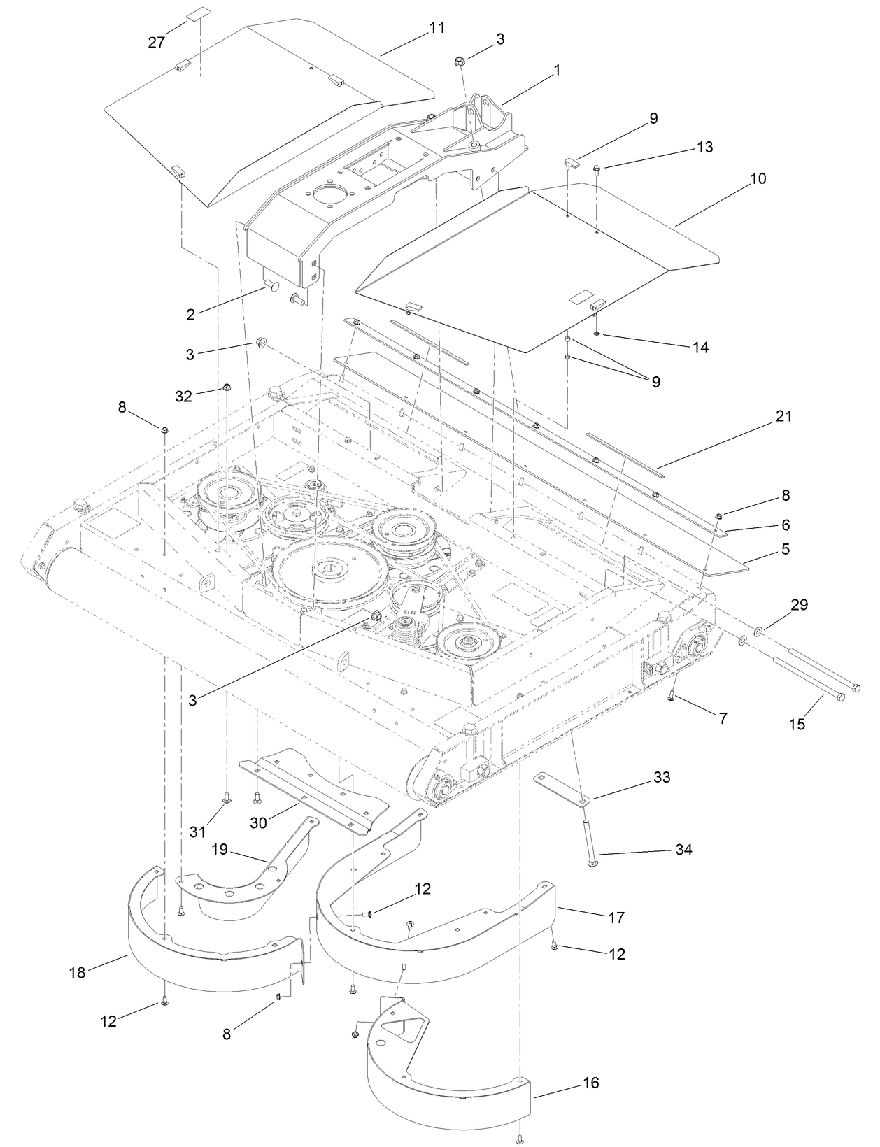 Deck Mount and Deck Cover Assembly