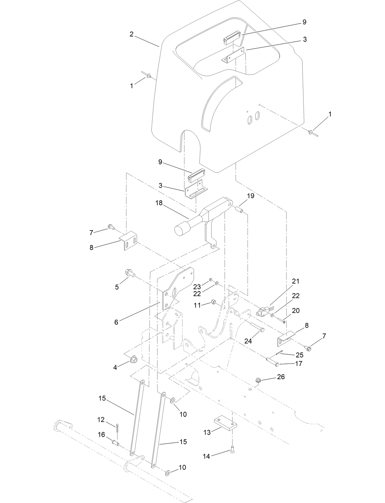 Parking Brake and Dash Cover Assembly